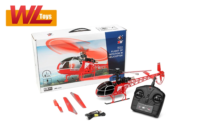 hand control helicopter Wltoys V915 V915-A RC Helicopter RTF 2.4G 4CH Dual Brush Motor Control Avion Fixed Height Aircraft Drone Gift for Aldult Friends mini helicopter