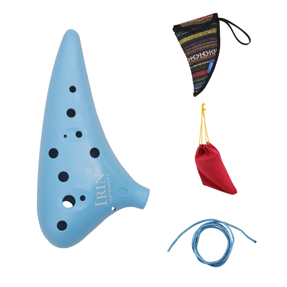 IRIN 12 Hole Pottery Flute ABS Plastic Ocarina Musical Instrument With Carrying Bag Accessories For Music Lover and Beginner