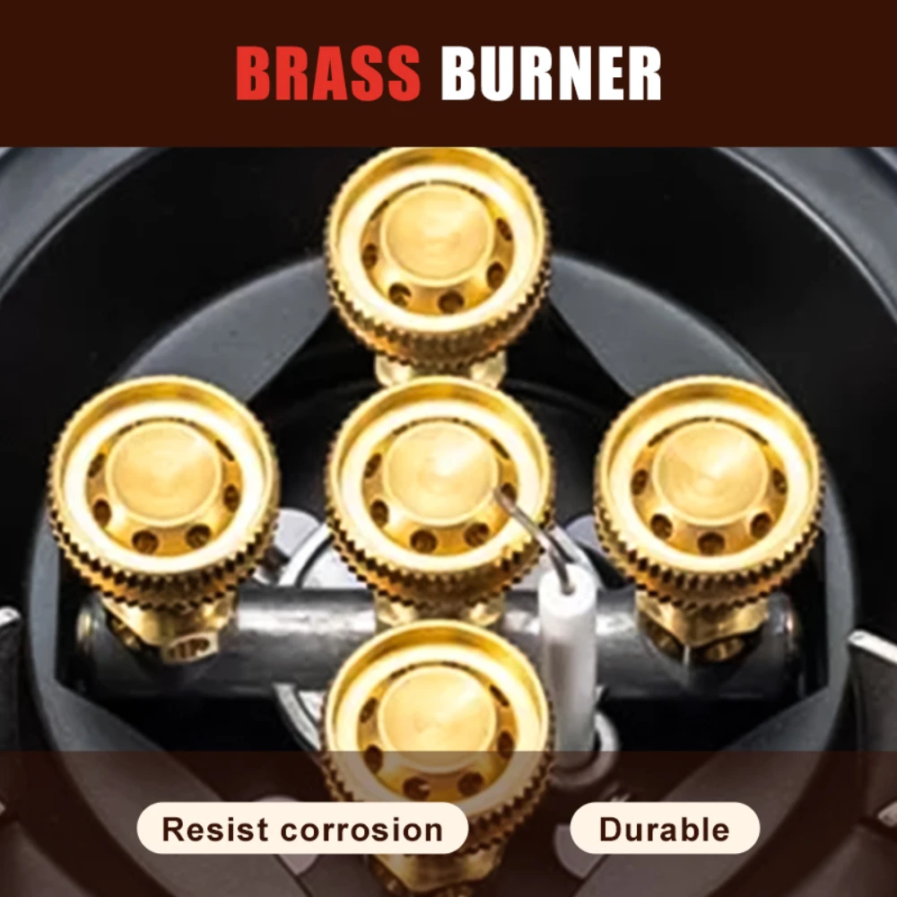 High-Power Portable BRS-201A Five-Core Camping Stove Outdoor Backpacking Cook Stove Burner for Hiking Picnic Cooking