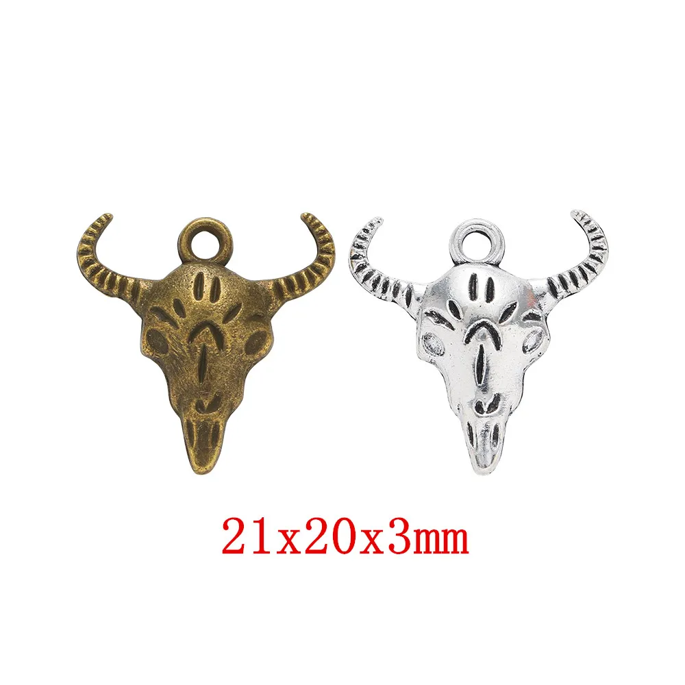 

60pcs Cattle Craft Supplies Charms Pendants for DIY Crafting Jewelry Findings Making Accessory 615