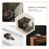 Portable Alloy Lotus Incense Burner Stick Coil Holder Sandalwood Ash Catcher Base for Travel Meditation Use - Image 2
