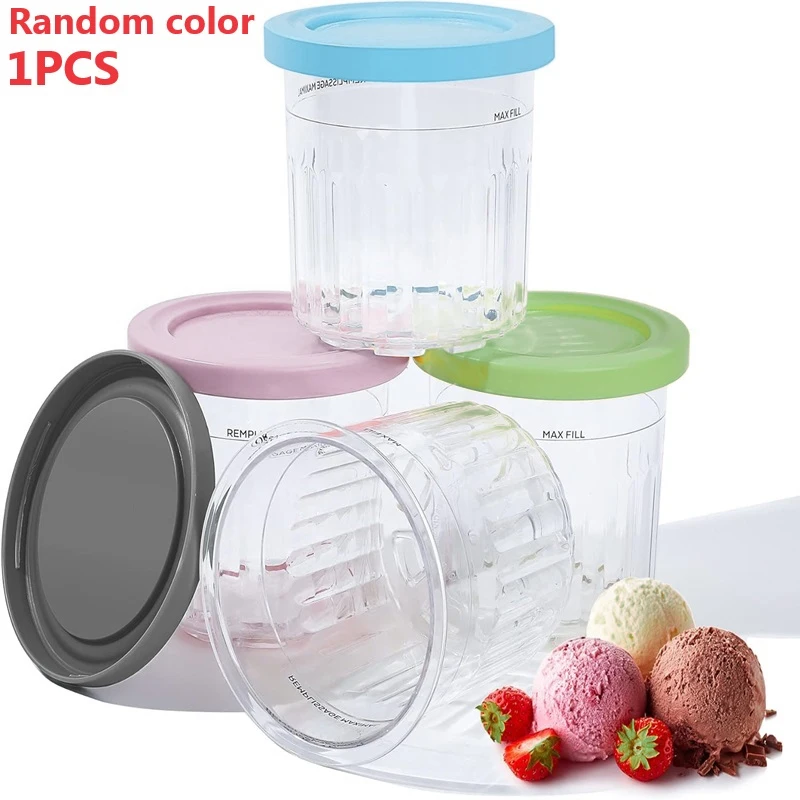 Random color 1pcs Ice Cream Container For Ninja CREAMi Pints Compatible NC299AMZ & NC300s Series CREAMi Ice Cream Maker BPA-Free free standing awning 4x3 m cream