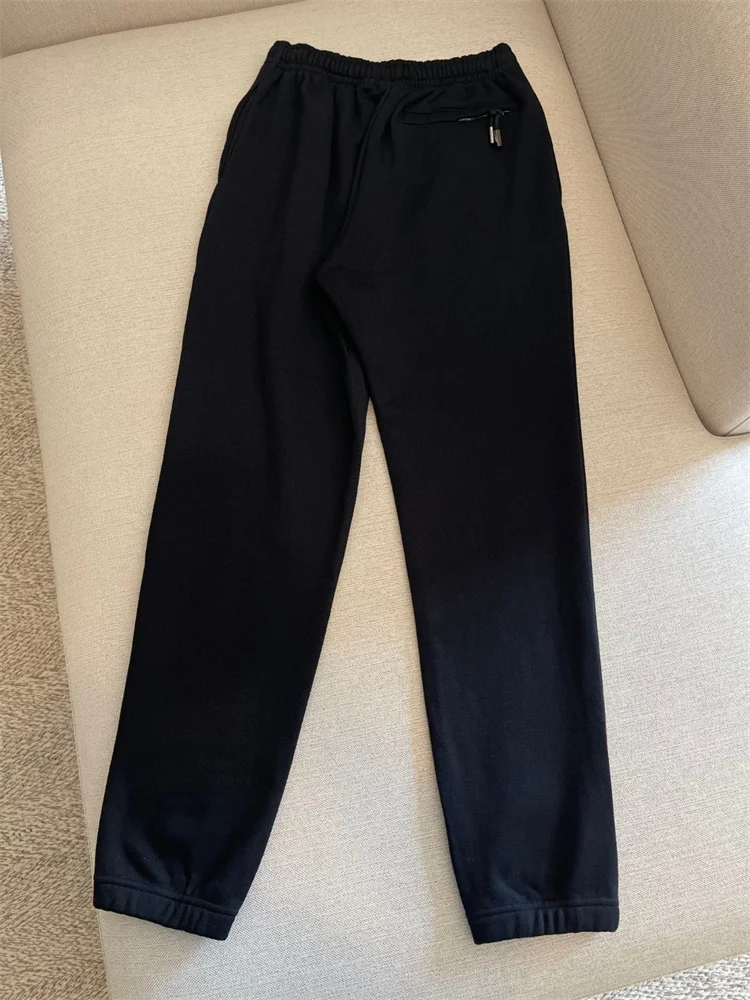 

Женские длинные спортивные брюки из 100% хлопка, весенние флисовые штаны с принтом букв и эластичным поясом 2024, 4 цвета