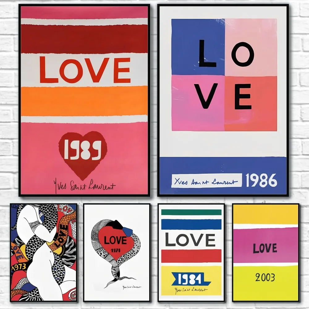 Yves Saint Laurent-Love Luxury Fashion Poster Sticky Wall Art