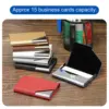2Pcs Business Card Holder PU Leather Flip Slim Name Cards Protector Case for Women Men Fashion Business ID Credit Card Holder 5