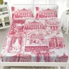 3PC European Style Disc Bed Sheet Set - 100% Polyester, Digital Print, Breathable Home Decor Fitted Sheet and Bedding Sheet 5