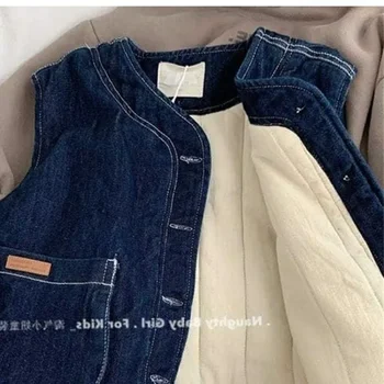 Abbigliamento per bambini Inverno e autunno Nuovo gilet per bambini Cappotto in vita di jeans per neonati Giacche senza maniche Capispalla per bambine e ragazzi