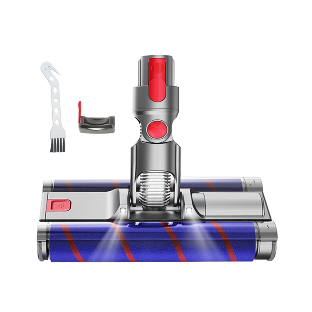 Soft Double Roller Brush Floor Head com Faróis Led Aspiradores Peças Rotativas Dyson V7v8v10v11v15