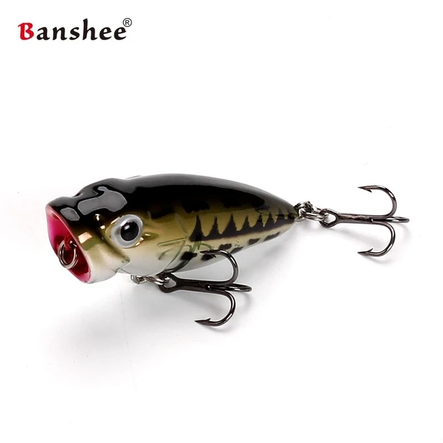 Banshee Baby Bass Popper 45mm 3.5g Topwater Bass Lures Firetiger Crankbaits  Hard Artificial Bait Mini Popper for Bass Fishing - AliExpress