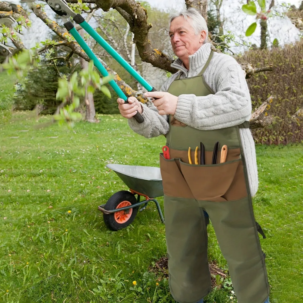 Garden Leg Protection Apron Multi Pocket Oxford Cloth Pinafore Lawn Gardening Trimming Apron Outdoors Durable Anti Bee Clothing