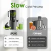 4.1 inch (104MM) slow speed cold press juicer with ultra wide feed chute, used for pure juicers of vegetables and fruits 4