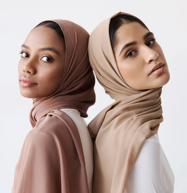 Bufanda de alta calidad para mujer, Hijab de gasa pesada de alta calidad, de buena costura, chal largo