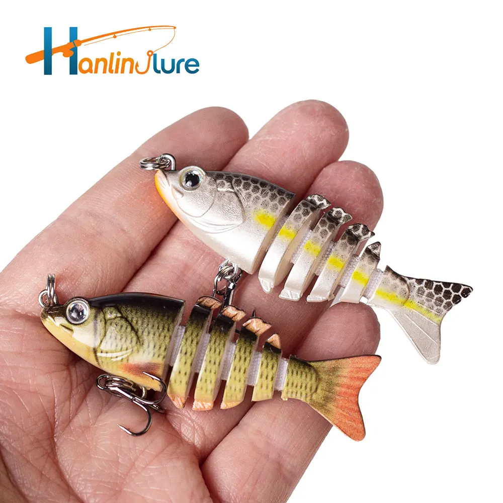 Mini Multi Jointed 6cm/4,7g Wobbler 6 Segmente Swimbait Kunst fisch köder lebensechte Kurbel köder Hart köder Angel werkzeuge