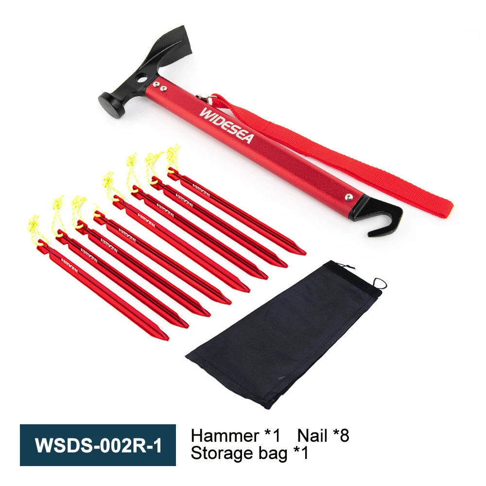 Widesea Aluminum Alloy Camping Nail Hammer Strong Durable Easy to Carry Multifun
