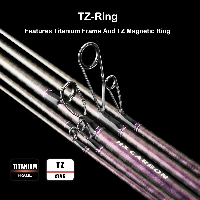 Фото PURELURE acuteфиолетовый Стандартный быстродействующий стержень TZ кольцо титановая Рамка 6 Футов Спиннинг и литье окунь Щука сома стержень штанги окунь №3