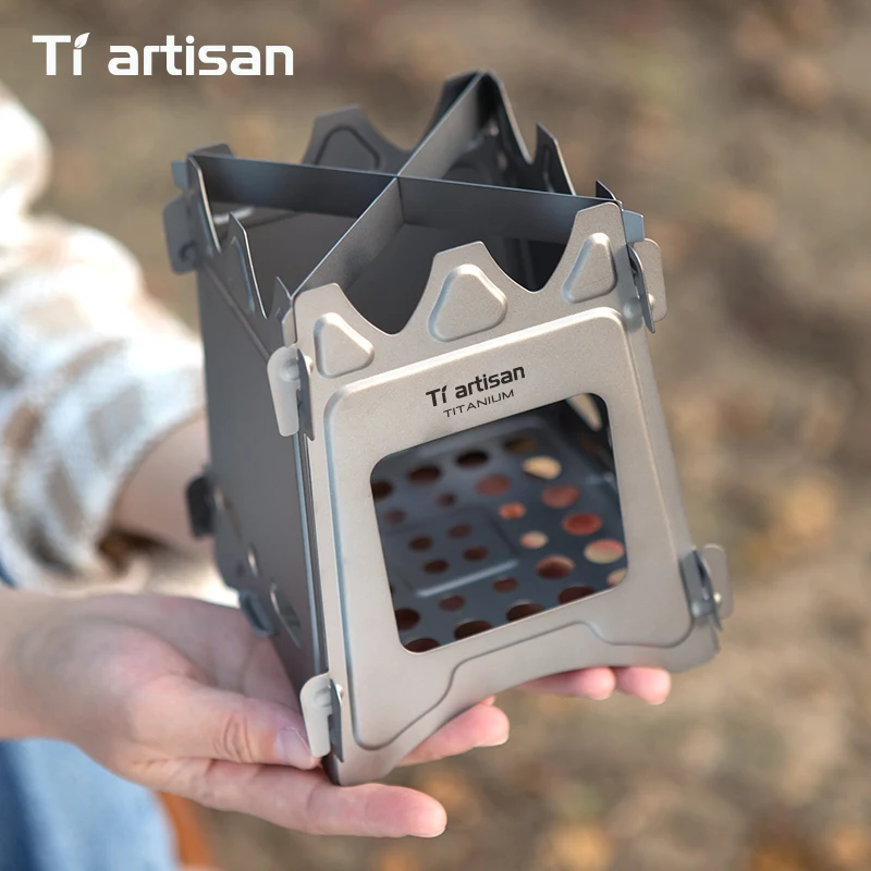 Tiartisan Titanium Outdoor Foldable Wood Stove Tiartisan Titanium Outdoor Foldable Wood Stove Camping Gear
