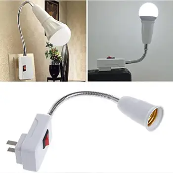 LED 전구 소켓 어댑터 플러그, 미국 EU 플러그-E27 램프 베이스 소켓, 벽 유연한 벤드 라이트 소켓 홀더 컨버터