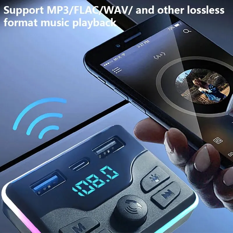 Car Bluetooth MP3 Receiver Multi-function USB TF Card Can Adjust Direction Lossless Music MP3