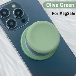 Magnetic Mobile Phone Grip with Silicone Cover (Olive green)