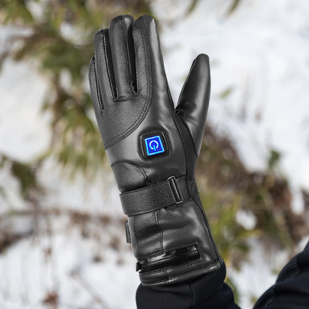 Motorcycle Heated Gloves Thermal Heat Gloves Winter Warm Skiing Motorcycle Bicycle Fishing Waterproof Heated Rechargeable Gloves 2