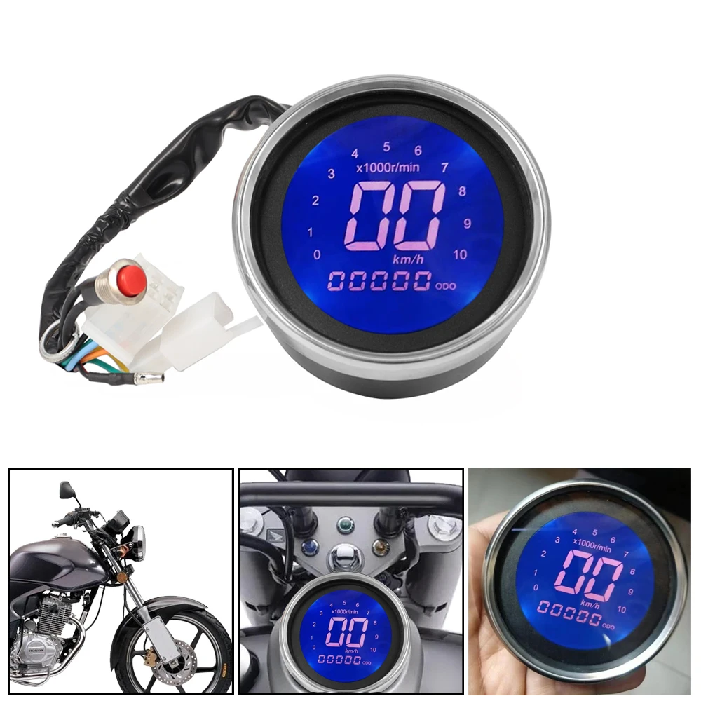 

Universal Motorcycle Digital Speedometer Retro LCD Odometer Cafe Racer Tachometer Indicator Scooter ATV Meter Gauge Durable