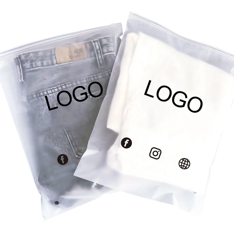 Custom Transparent Recycle Eco-Friendly For Clothing Packing Shipping Zip Zipper Lock Plastic Bag With Custom Logo