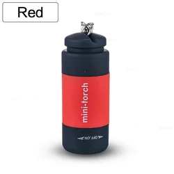 Compact USB Rechargeable LED Pocket Keychain Flashlight - Waterproof and Portable (Red)