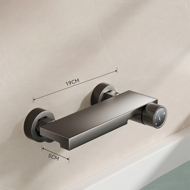 Wall-mounted Bathtub Special Faucet Wall Outlet Hot and Cold Large Flow Waterfall Type Bathroom Tub Side Mixing Valve 6