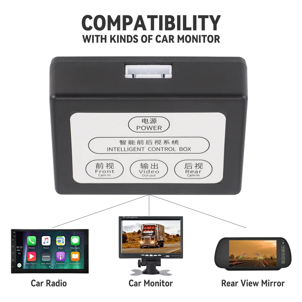BINWEI Car Parking Monitor Video Channel Converter for Camera Front And Rear View Two-Way Control Box With Manual Switch
