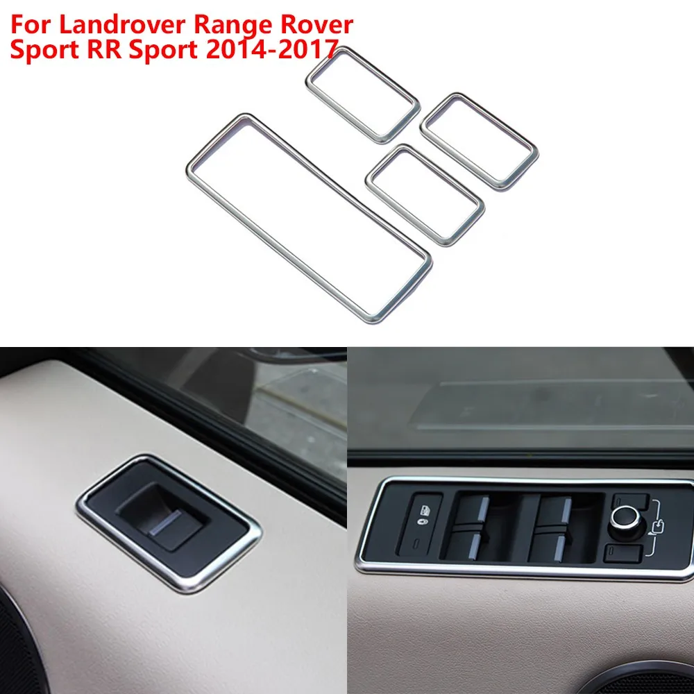 

4pcs ABS Chrome Window Lift Button Frame Trim Set of For Landrover Range Rover Sport RR Sport 2014-2017 Car-Styling