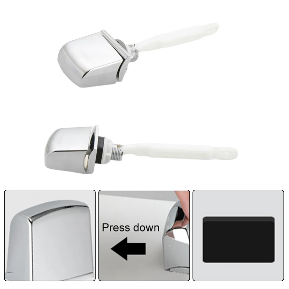 1pc Universal Toilet Flush Lever Switch Button Side Front Tank Replacement Push Button ABS Chrome Bathroom Toilet Parts