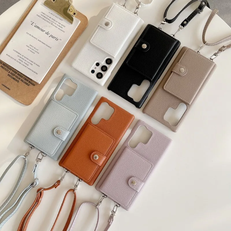 Versatile Crossbody Phone Case & Wallet Card Holder Cover in Stylish Design