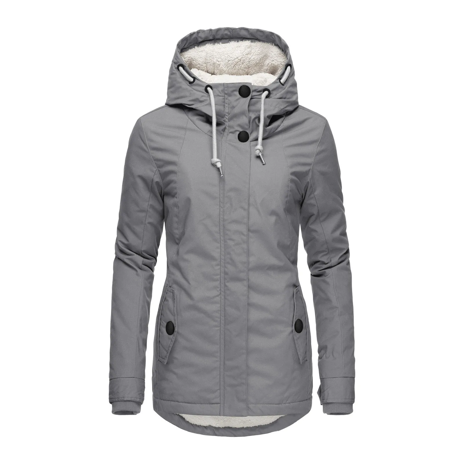2023 Winter Cotton Clothes Women Padded Thickened Hooded Jacket Warm Medium Long Ladies Cotton Clothes