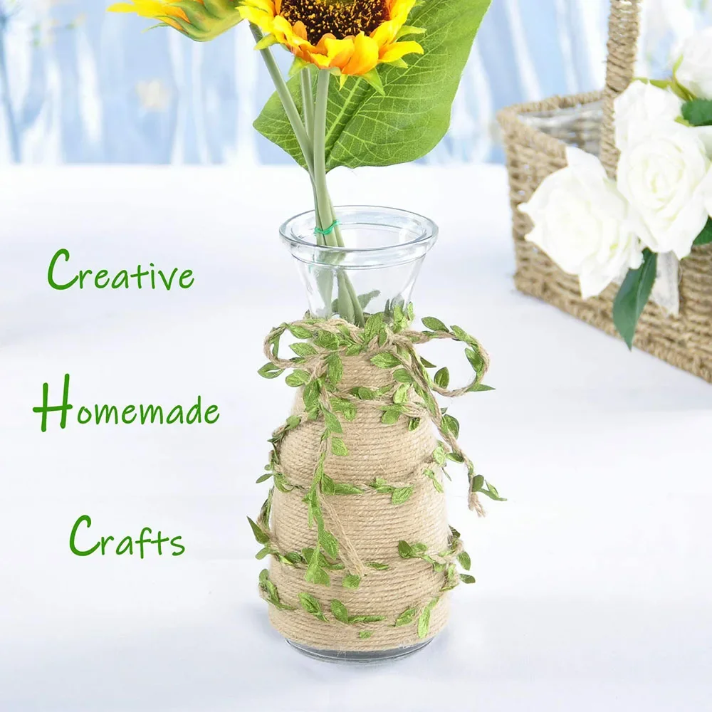 5M Artificial Vine Natural Hemp Rope Jute Burlap Twine Hemp Ribbon Macrame Wall Wedding Home Garden Decor Party Supplies jute rope