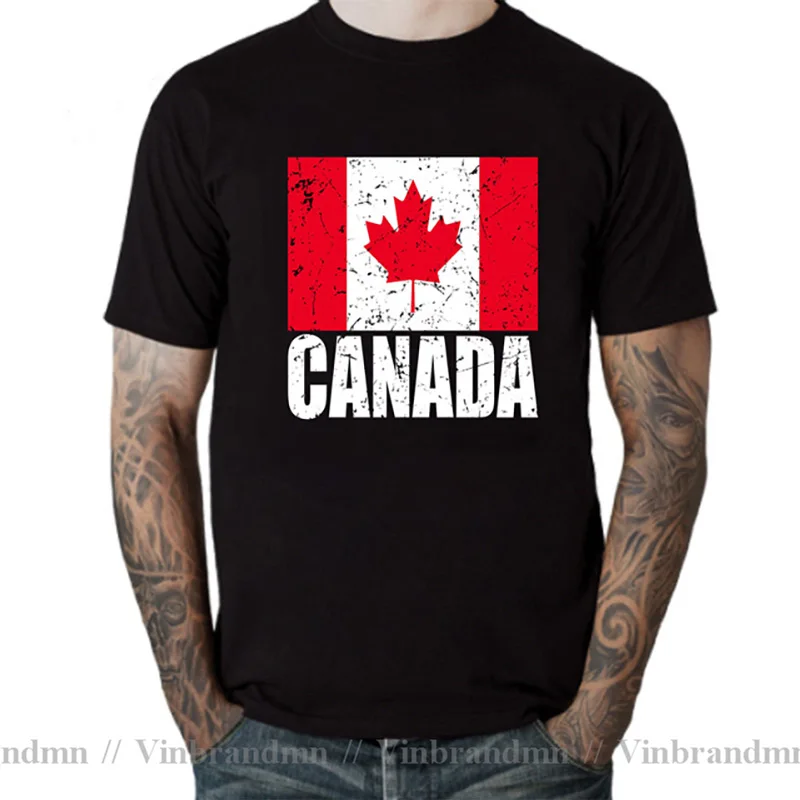 True North Strong Canada T-Shirt Canadian Map Flag T Shirt Toronto Ontario Canada Maple Leaf Canada Day Letter Printed Tee Shirt