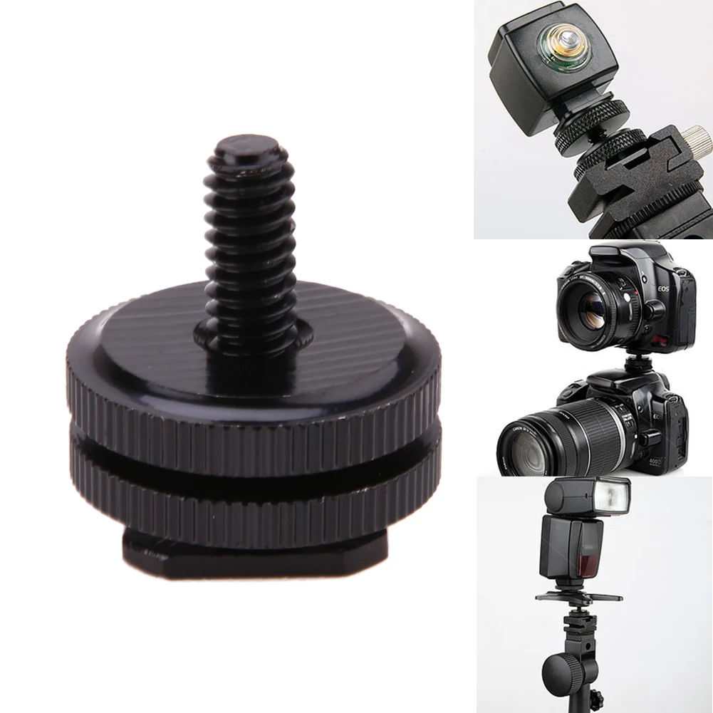 1-4-Inch-Tripod-Screw-To-Flash-Hot-Shoe-Adapter-Black-Tripod-Mount ...