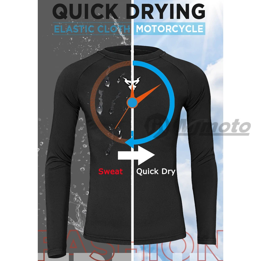 Motorcycle Underwear MOTOCENTRIC Motorcycle Underwear Quick-Drying Set Men's Motorcycle Sweat Clothes Base Layers Tight Long Johns Tops & Pants Set