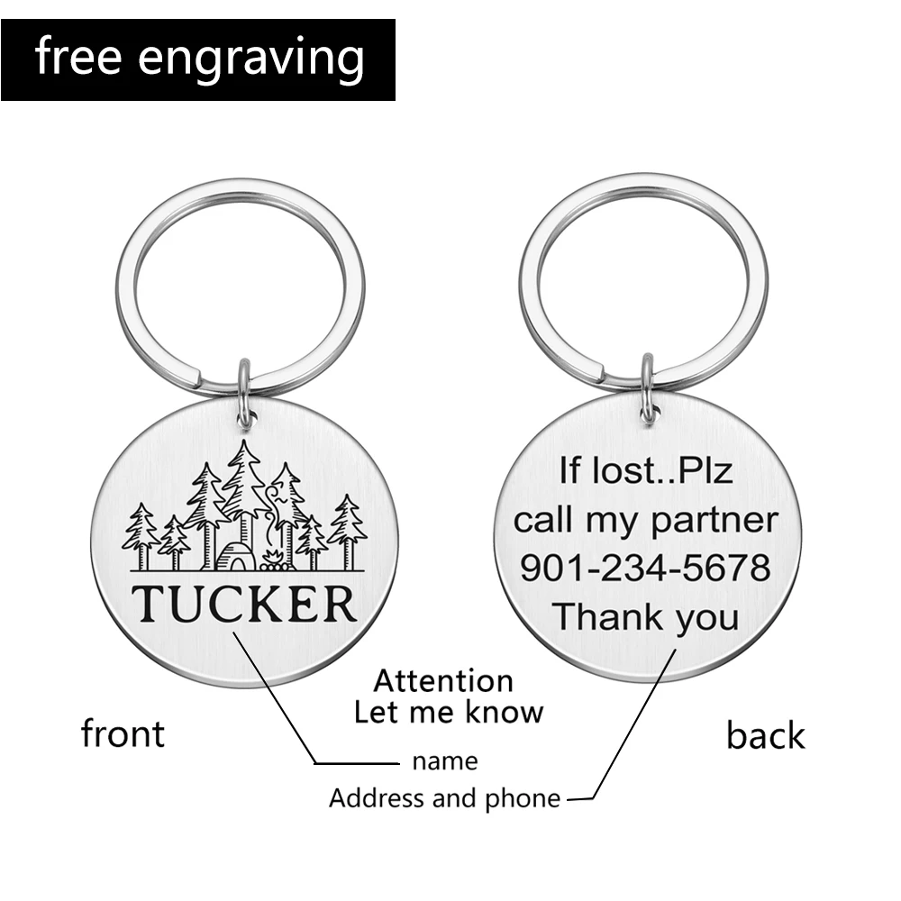 Customized Anti-lost Double-Sided Engraved Pet ID Dog Tags Personalized Dogs Collar Accessories Decoration Cat Collars Dog Tags 