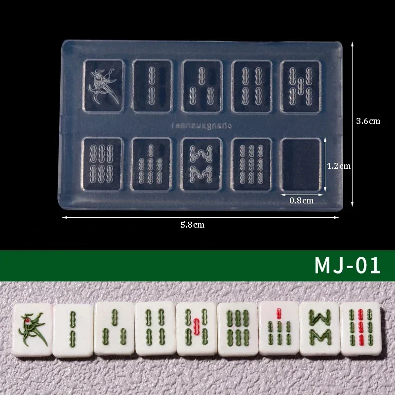 Chinese 3D Mahjong Art Nail Kit Silicone Molds New Year Trendy Lucky Carving Molds UV Gel Stamper Makeup DIY Chic Manicure Tools 3