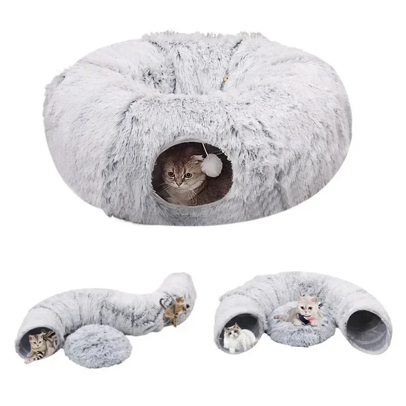 Plush Cat Nest, Pet Cat Passage, Tunnel Toys Suitable for Pet Cats and Dogs, Foldable and Detachable Cat Nest for Cleaning