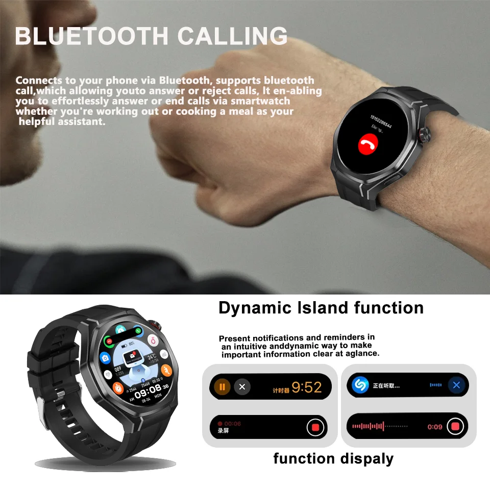 ȭ���� ��ġ 5 ��Ʈ�� GPS ����Ʈ��ġ ������ 360*360 AMOLED ��ũ�� �ɹڼ� �������� ��ȭ IP67 ��� ���� ����Ʈ��ġ 2025