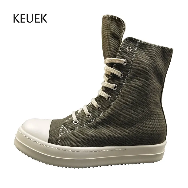 

New Luxury Fashion Breathable Lace-Up Outdoor Work Shoes Men High Top Sport Canvas Shoes Male Youth Sneakers Flat Shoes 5C