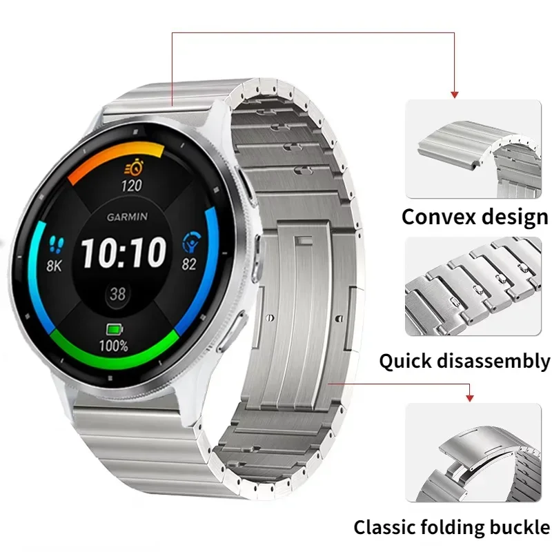 Premium 22mm Quick-Release Titanium Strap with Stainless Steel Bracelet