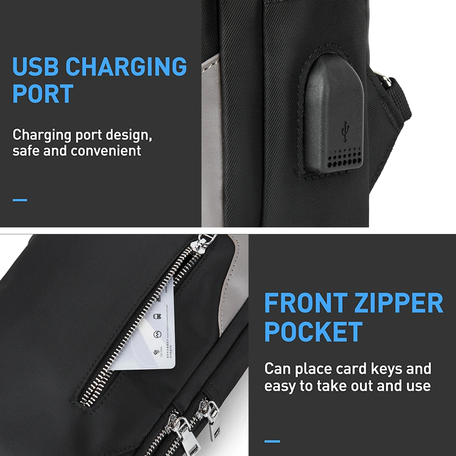 Multi Pocket Functional Chest Bag, Sports Fitness Business Sling Bag,Travel Men's Shoulder Bags & Backpack, Nylon Crossbody Bag