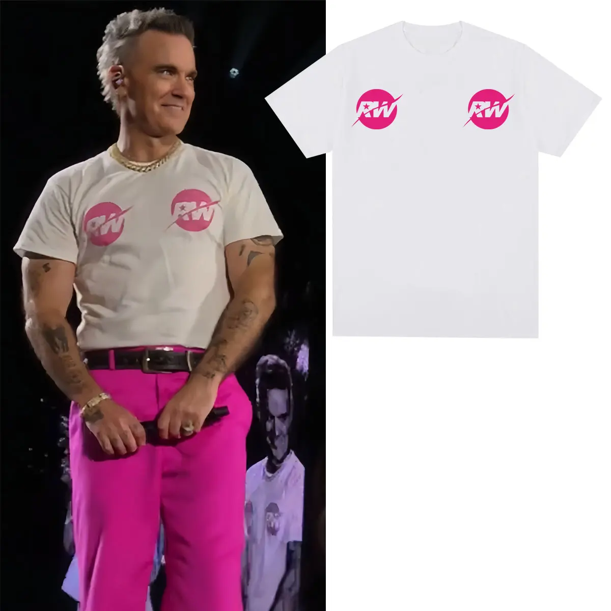 Robbie Williams Tour Same Clothes Merch T-Shirt für Herren und Damen, modische, kurzärmelige, hochwertige, lässige T-Shirts aus 100 % Baumwolle