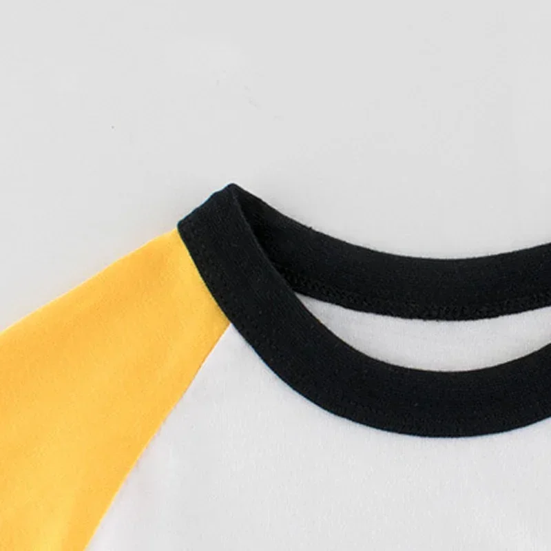 2025 Children's Clothing Autumn New Boys Bottoming Shirt Letters Rugby Print Cotton Kids T-shirt Baby Long Sleeve Tops Tees 5
