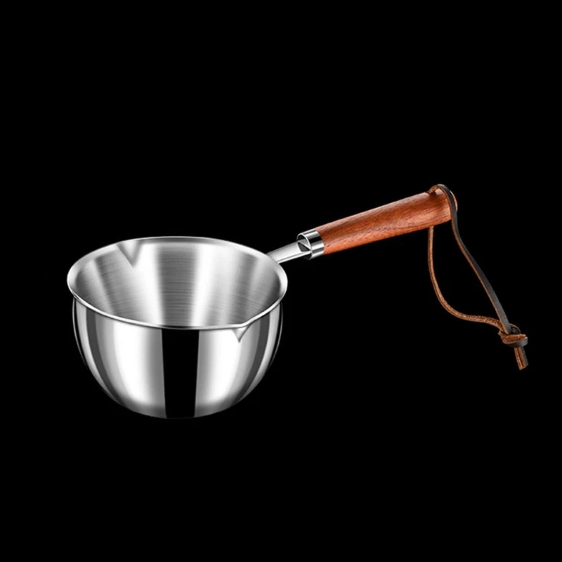 Butter Warmer Flat Bottom Stainless Steel Butter Hot Pots Oil Pan Small Saucepan