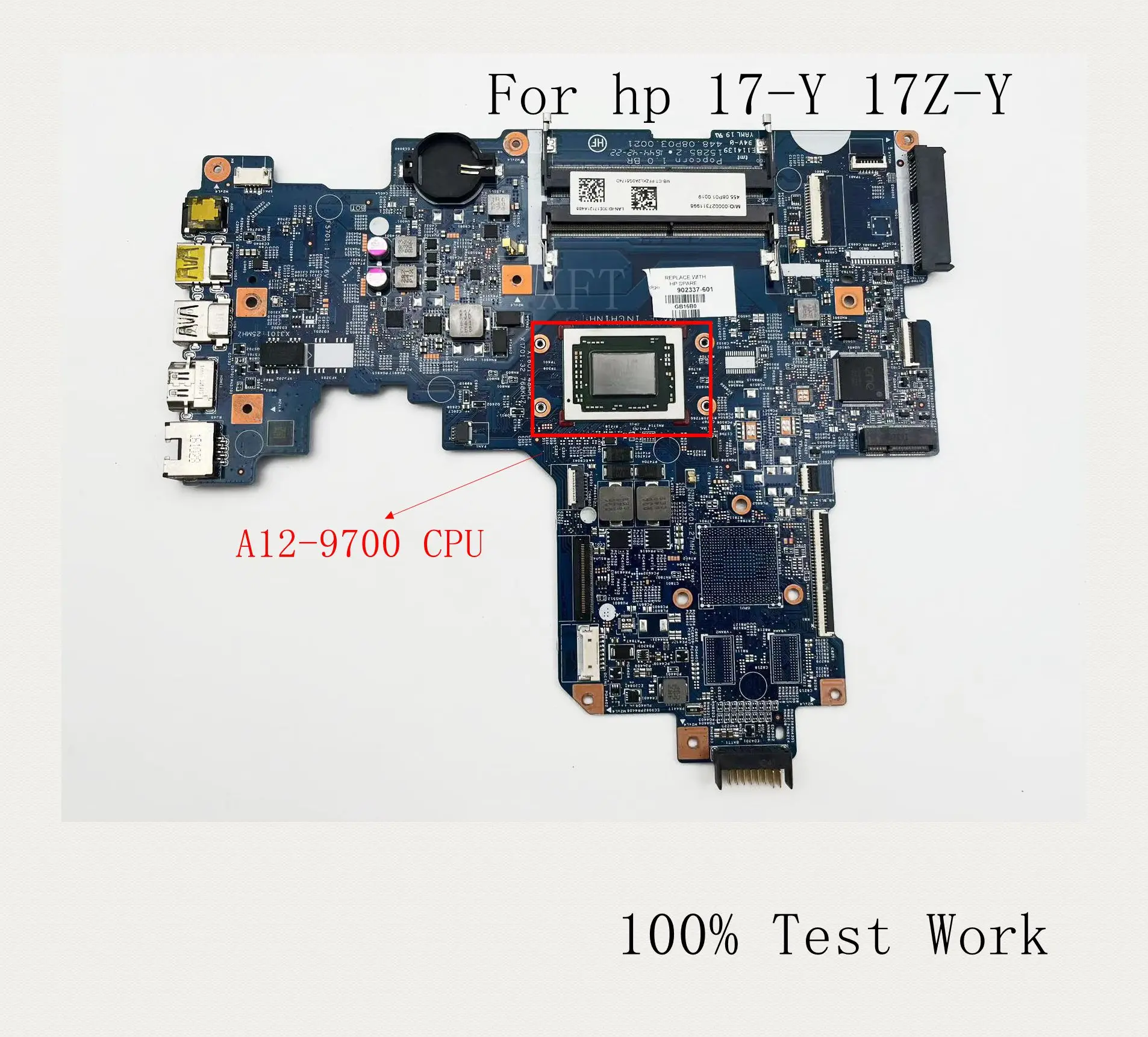 

For HP 17-Y 17Z-Y Notebook Motherboard DDR4 A12-9700 CPU 15285-2 902337-601 100%Test Works Properly