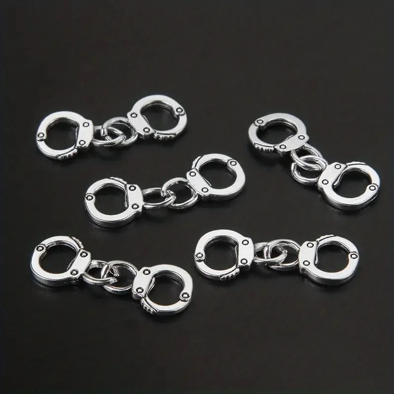 10pcs 트렌디 한 합금 실버 컬러 수갑 커넥터 DIY 목걸이 팔찌 쥬얼리에 대한 매력 Accessoriess 만들기