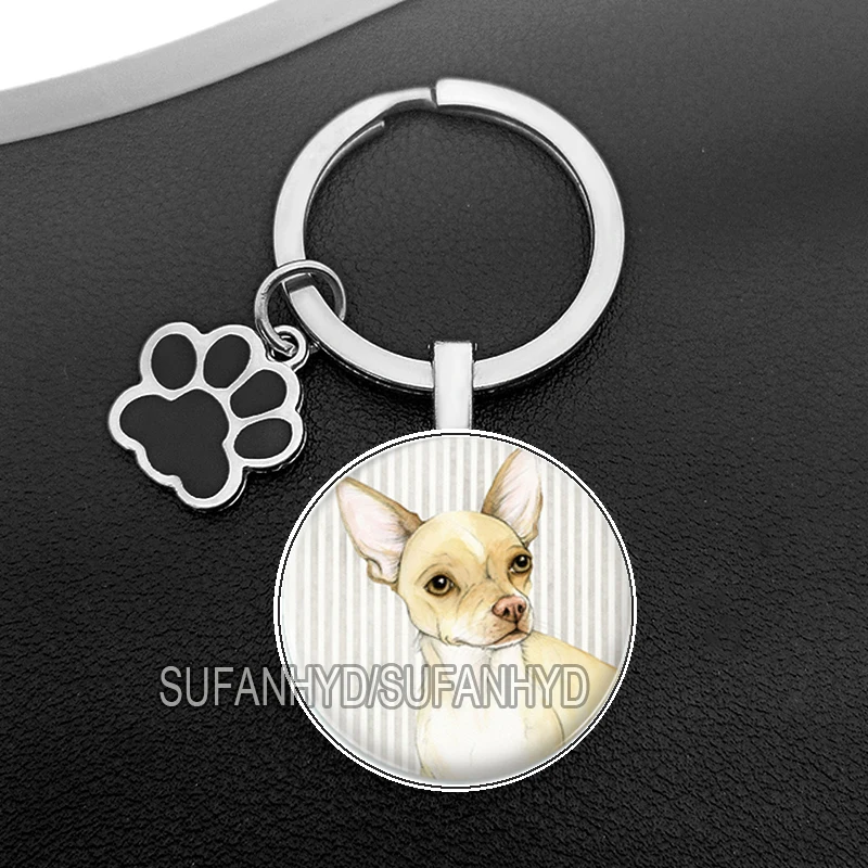 fublousRR5u キーチェーン、ペット 熱っぽく 犬 子犬 足 ライン 